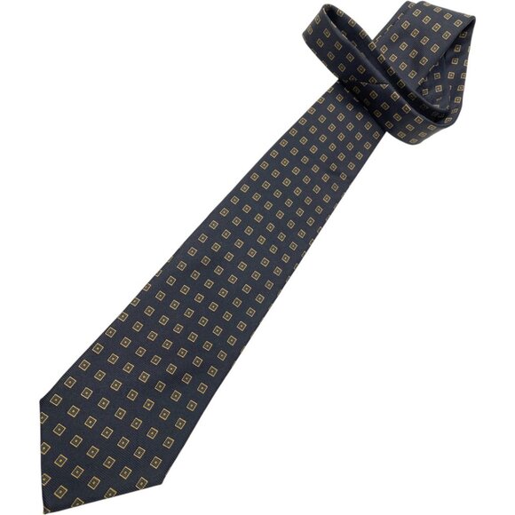 Brooks Brothers Makers Silk Tie Geometric Cubes Black Beige - Picture 2 of 6